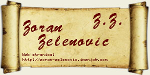 Zoran Zelenović vizit kartica
